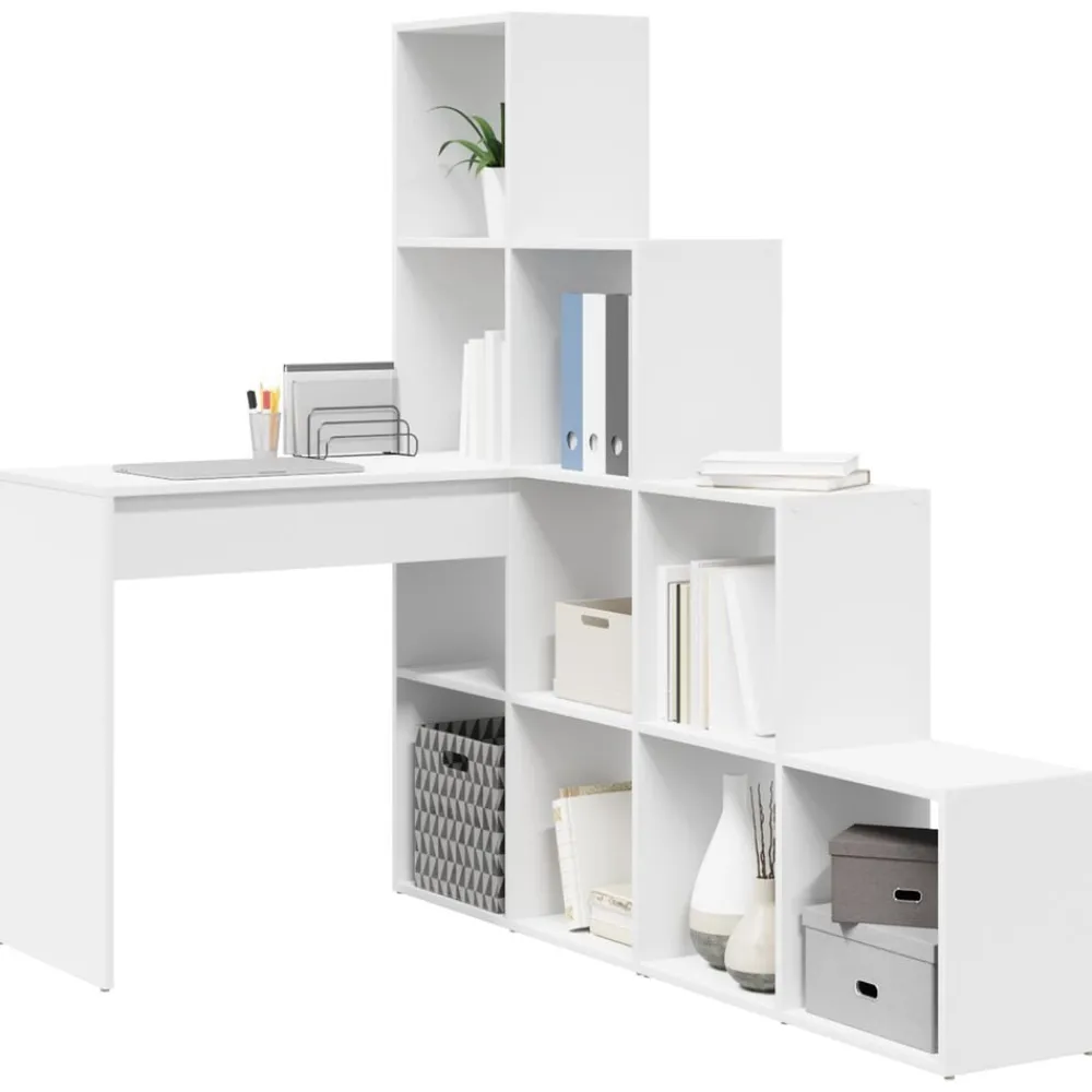 Hoekbureau met plank 101,5 x 149,5 x 149,5 cm Bewerkt hout>vidaXL