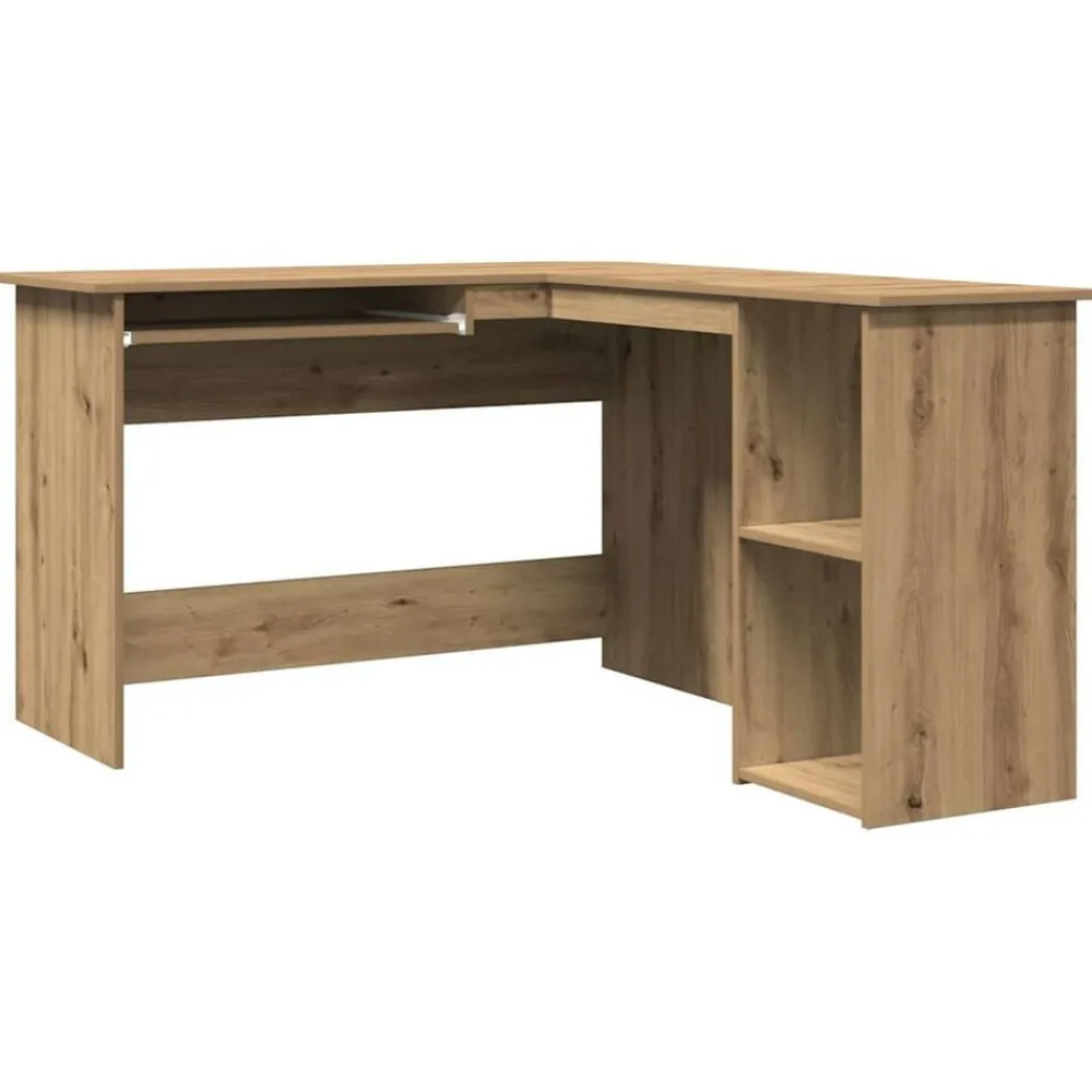 Kantoormeubelen*vidaXL Hoekbureau 120x140x75 cm bewerkt hout artisanaal eikenkleur artisanaal eikenkleurig