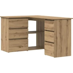 Kantoormeubelen*vidaXL Hoekbureau 145x100x76 cm bewerkt hout artisanaal eikenkleur artisanaal eikenkleurig