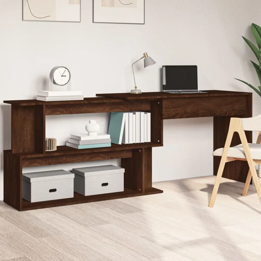 Hoekbureau 200x50x76 cm bewerkt hout>vidaXL Online