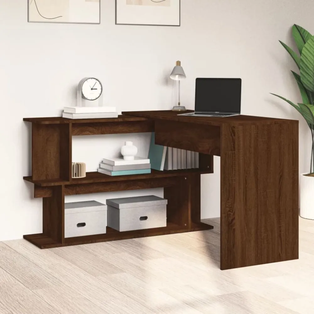 Hoekbureau 200x50x76 cm bewerkt hout>vidaXL Online