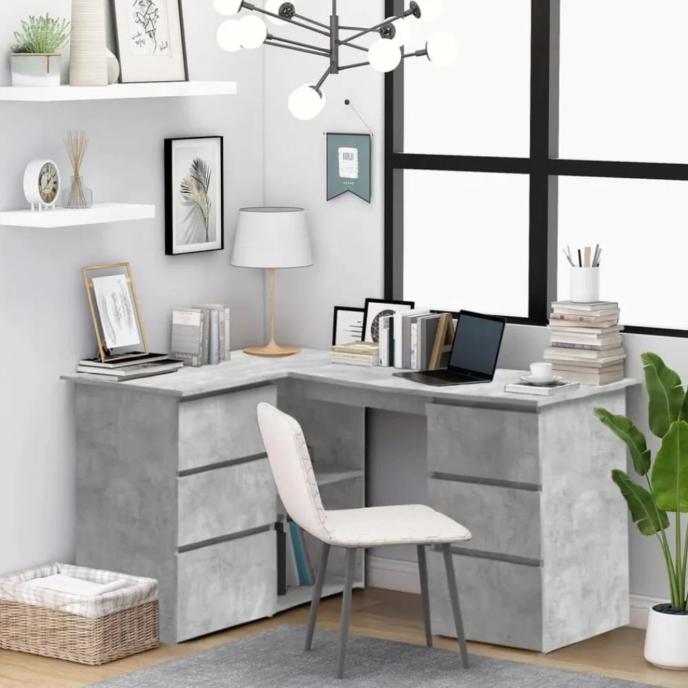 Hoekbureau 145x100x76 cm bewerkt hout>vidaXL New