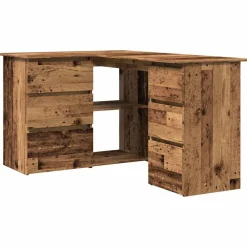 Kantoormeubelen*vidaXL Hoekbureau 145x100x76 cm bewerkt hout kleurig Oud hout