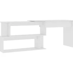 Kantoormeubelen*vidaXL Hoekbureau 200x50x76 cm bewerkt hout Wit