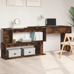 Kantoormeubelen*vidaXL Hoekbureau 200x50x76 cm bewerkt hout kleur Gerookt eiken