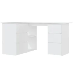 Kantoormeubelen*vidaXL Hoekbureau 145x100x76 cm bewerkt hout Wit