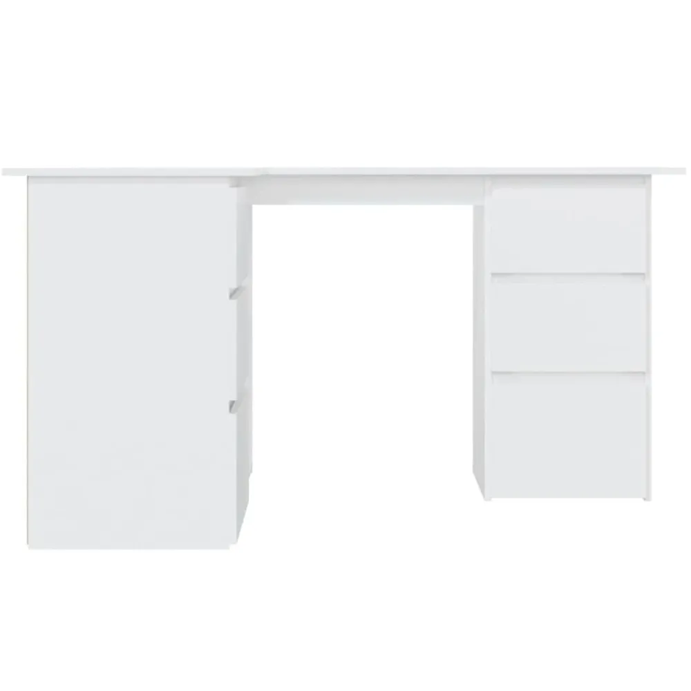 Kantoormeubelen*vidaXL Hoekbureau 145x100x76 cm bewerkt hout Wit