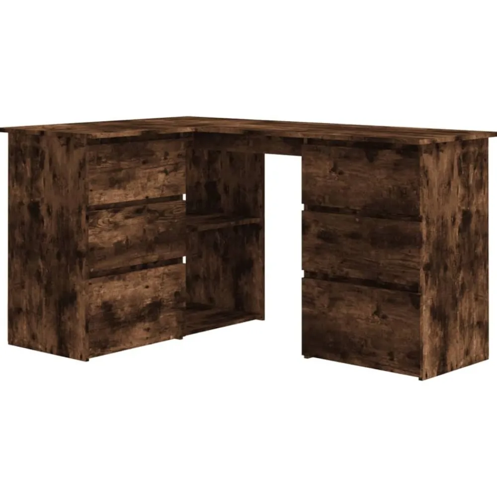 Hoekbureau 145x100x76 cm bewerkt hout kleurig>vidaXL Hot