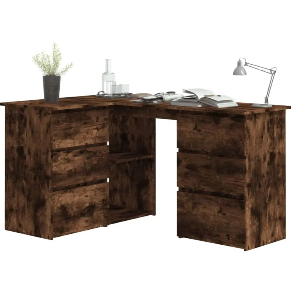 Hoekbureau 145x100x76 cm bewerkt hout kleurig>vidaXL Hot