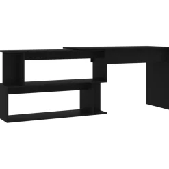 Kantoormeubelen*vidaXL Hoekbureau 200x50x76 cm bewerkt hout Zwart