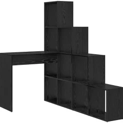 Kantoormeubelen*vidaXL Hoekbureau 101,5 x 149,5 x 149,5 cm Bewerkt hout Zwart eiken
