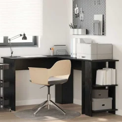 Kantoormeubelen*vidaXL Hoekbureau 140 x 113,5 x 75 cm Bewerkt hout Zwart eiken
