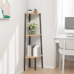 Hoekkastje met 3 schappen 45,5x31,5x120 cm en zwart>vidaXL Online