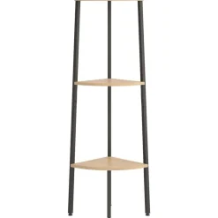 Hoekkastje met 3 schappen 45,5x31,5x120 cm en zwart><noscript><img width=