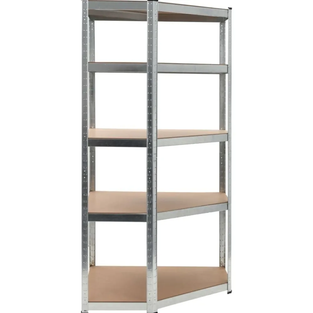 Hoekrek 5-laags staal en bewerkt hout kleurig>vidaXL Outlet