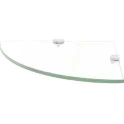 Boekenkasten & Wandplanken*vidaXL Hoekschap met chromen dragers transparant 25x25 cm glas Doorzichtig