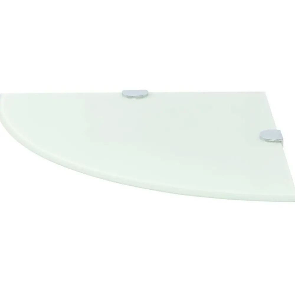 Boekenkasten & Wandplanken*vidaXL Hoekschap met chromen dragers 25x25 cm glas Wit