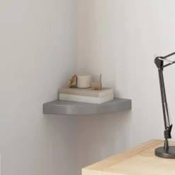 Boekenkasten & Wandplanken*vidaXL Hoekschap zwevend 25x25x3,8 cm MDF Hoogglans grijs