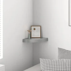 Boekenkasten & Wandplanken*vidaXL Hoekschap zwevend 25x25x3,8 cm MDF Hoogglans grijs