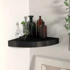 Boekenkasten & Wandplanken*vidaXL Hoekschap zwevend 25x25x3,8 cm MDF Zwart
