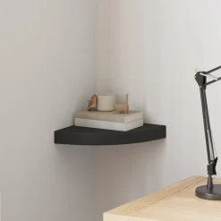 Boekenkasten & Wandplanken*vidaXL Hoekschap zwevend 25x25x3,8 cm MDF Zwart