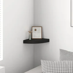 Boekenkasten & Wandplanken*vidaXL Hoekschap zwevend 25x25x3,8 cm MDF Zwart