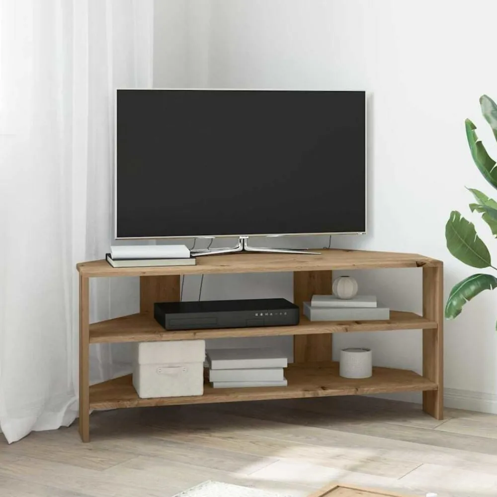 Tv-Meubels*vidaXL HoekTVKast Artisan Eiken 102x40,5x45cm Bewerkt hout artisanaal eikenkleurig