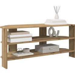 Tv-Meubels*vidaXL HoekTVKast Artisan Eiken 102x40,5x45cm Bewerkt hout artisanaal eikenkleurig