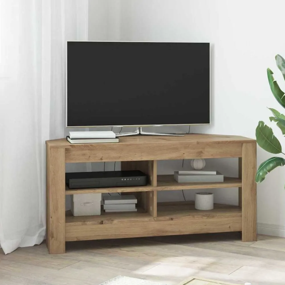 Tv-Meubels*vidaXL HoekTVKast Artisan Eiken 102 x 40,5 x 45 cm Bewerkt hout artisanaal eikenkleurig