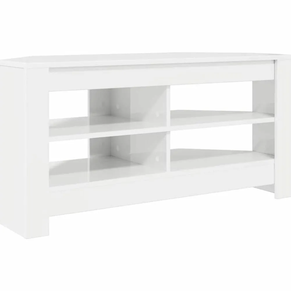 Tv-Meubels*vidaXL HoekTVKast 102 x 40,5 x 45 cm Bewerkt hout Hoogglans wit