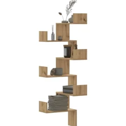 Hoekwandschap 45x45x147 cm bewerkt hout artisanaal kleurig>vidaXL Hot