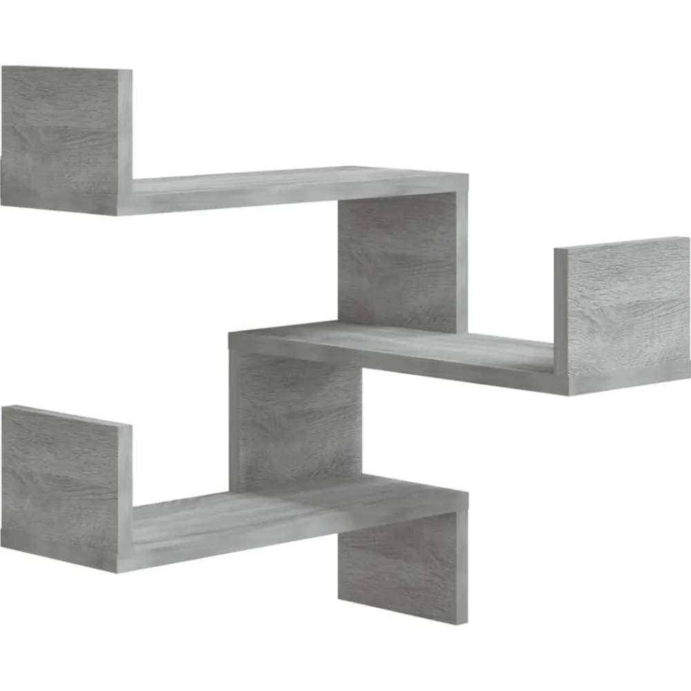 Boekenkasten & Wandplanken*vidaXL Hoekwandschap 40x40x50 cm bewerkt hout eikenkleur Grijs sonoma
