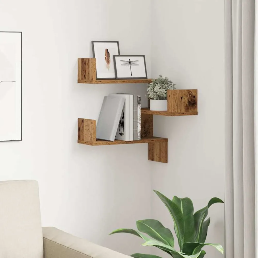 Hoekwandschap 40x40x49,5 cm bewerkt hout out houtkleurig>vidaXL Hot