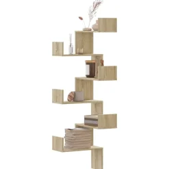 Hoekwandschap 45x45x147 cm bewerkt hout kleurig>vidaXL Discount