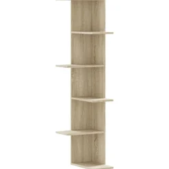 Hoekwandschap 36,5x36,5x140 cm bewerkt hout kleurig>vidaXL Outlet