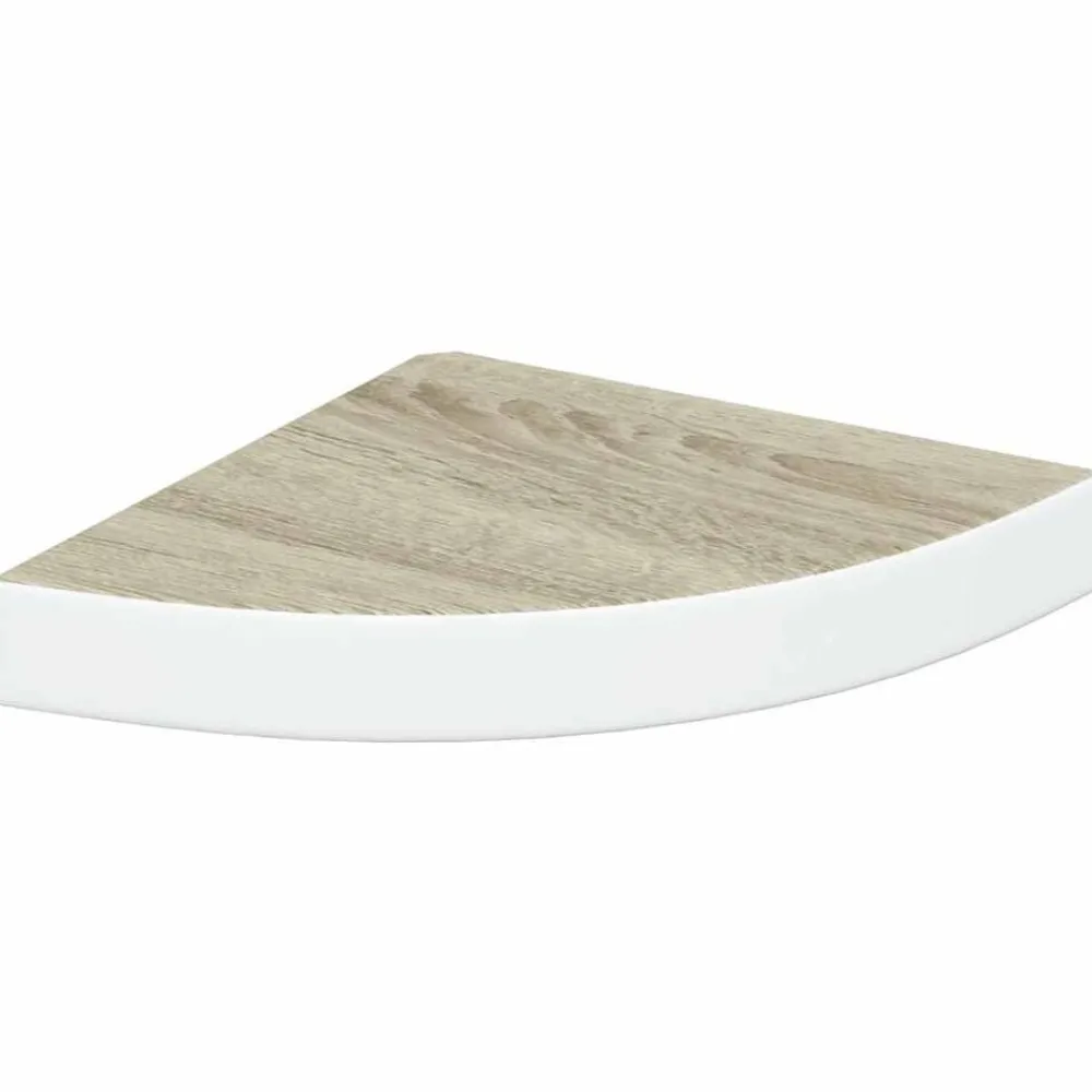 Hoekwandschap 25x25x3,8 cm MDF eikenkleurig en wit>vidaXL Best
