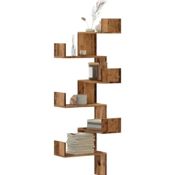 Hoekwandschap 45x45x147 cm bewerkt hout out houtkleurig>vidaXL Best