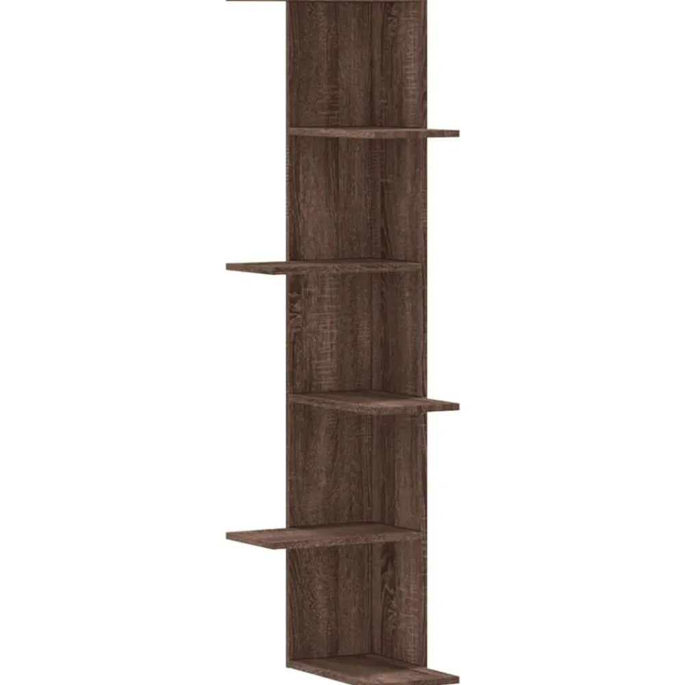 Boekenkasten & Wandplanken*vidaXL Hoekwandschap 36,5x36,5x140 cm bewerkt hout ig bruin eikenkleur