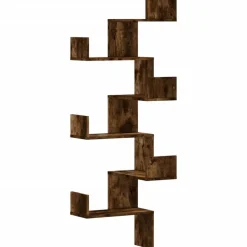 Boekenkasten & Wandplanken*vidaXL Hoekwandschap 45x45x147 cm bewerkt hout kleurig Gerookt eiken
