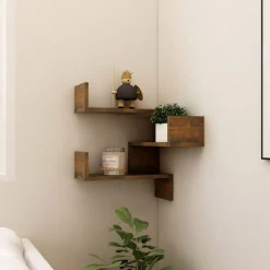 Boekenkasten & Wandplanken*vidaXL Hoekwandschap 40x40x50 cm bewerkt hout kleurig Gerookt eiken