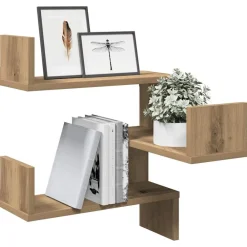 Boekenkasten & Wandplanken*vidaXL Hoekwandschap 40x40x49,5 cm bewerkt hout artisanaal eiken artisanaal eikenkleurig