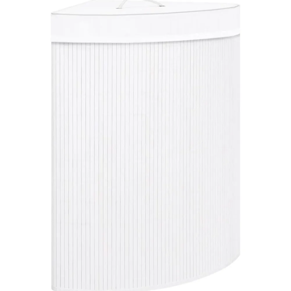 Huishoudelijke Benodigdheden*vidaXL Hoekwasmand 60 L bamboe Wit