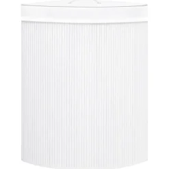 Huishoudelijke Benodigdheden*vidaXL Hoekwasmand 60 L bamboe Wit