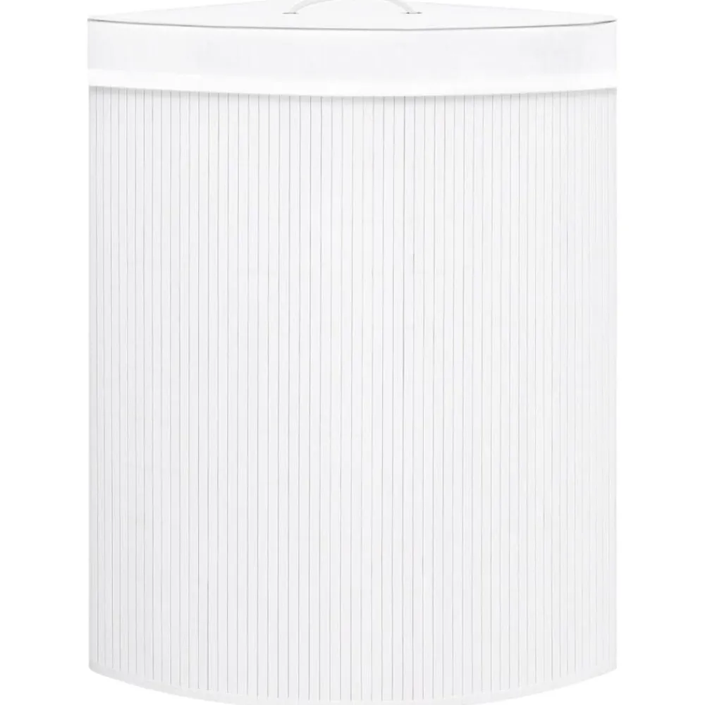 Huishoudelijke Benodigdheden*vidaXL Hoekwasmand 60 L bamboe Wit
