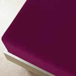 Linnengoed*vidaXL Hoeslaken jersey 90x200 cm katoen Bordeauxrood