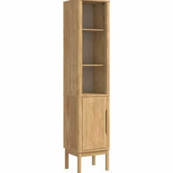 Meubelsets*vidaXL Hoge badkamerkast met plank FLORO 35 x 30 x 160 cm Wasbruin