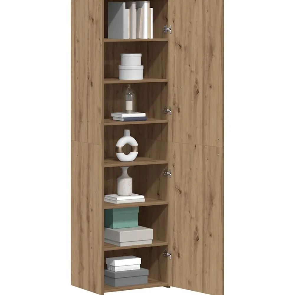 Kasten & Opbergmeubelen*vidaXL Hoge kast 2 pcs Artisan Eiken 50 x 42,5 x 185 cm artisanaal eikenkleurig