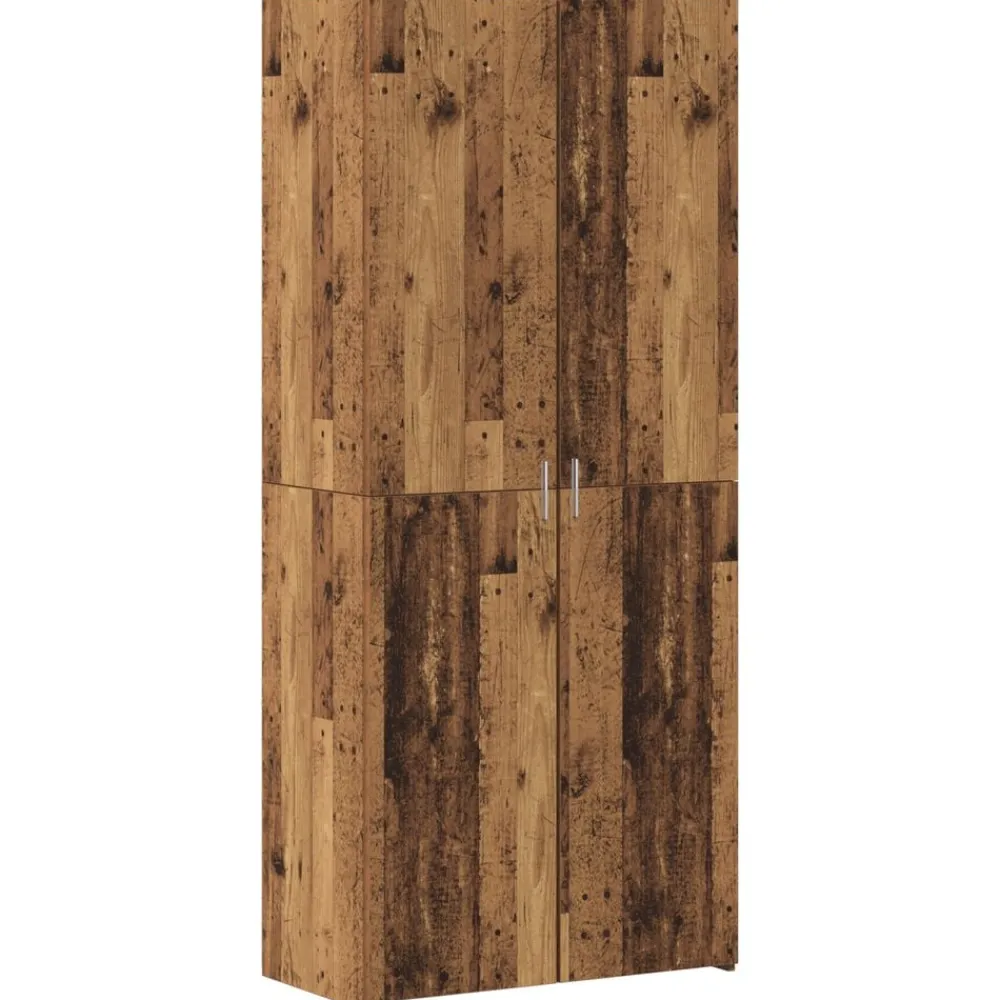 Kasten & Opbergmeubelen*vidaXL Hoge kast 2 pcs Oudhout 80 x 42 x 185 cm Oud hout