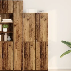 Kasten & Opbergmeubelen*vidaXL Hoge kast 2 pcs Oudhout 80 x 42 x 185 cm Oud hout