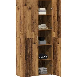 Kasten & Opbergmeubelen*vidaXL Hoge kast 2 pcs Oudhout 80 x 42 x 185 cm Oud hout